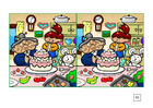 image cherchez les différences - faire un gâteau