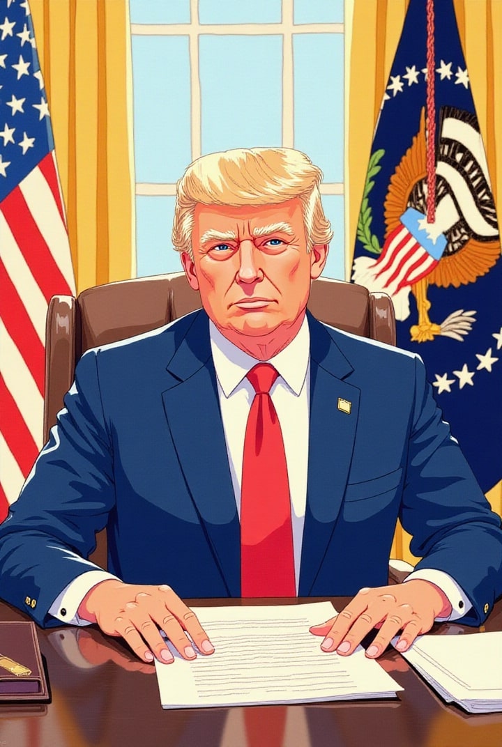 Image Donald Trump dans le bureau ovale
