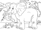 Coloriage Ã©lÃ©phant