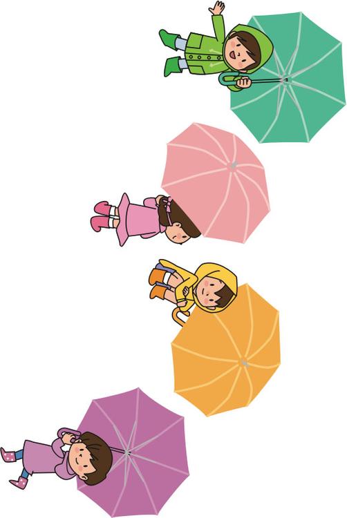 enfants avec parapluies