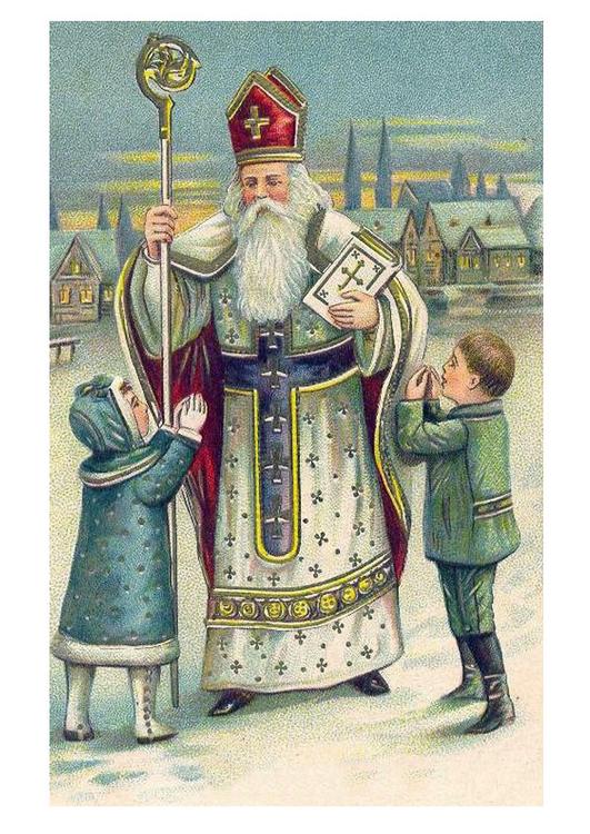 enfants avec Saint-Nicolas 