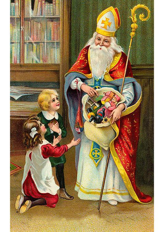 enfants avec Saint-Nicolas