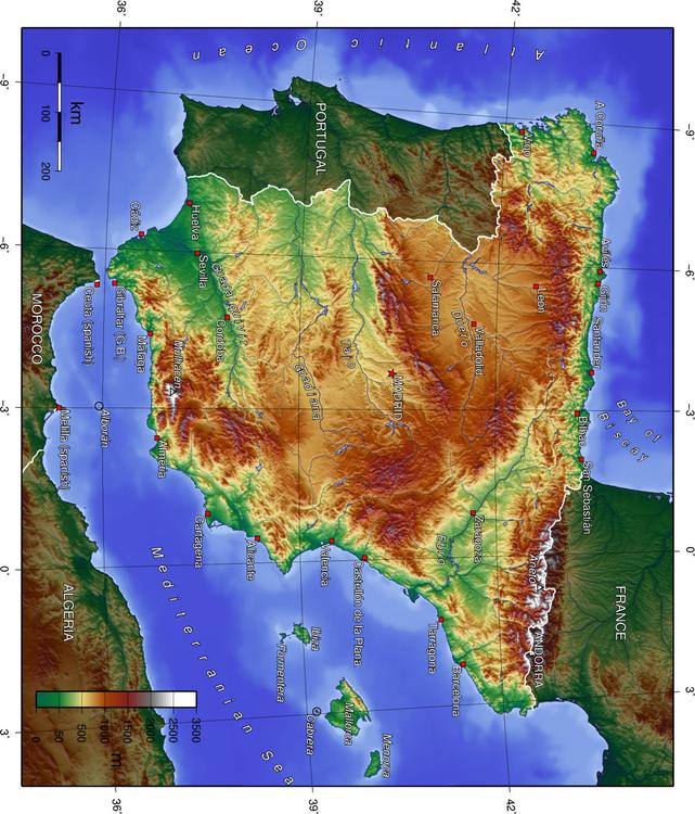 Espagne topographie