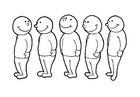 Coloriage faire la queue