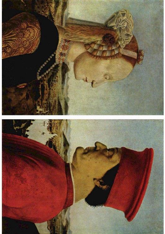 Federico da Montefeltro et sa femme Battista Sforza