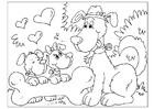 Coloriage fête des pères - chiens