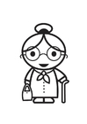 Coloriage grand-mère