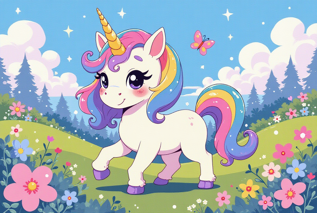 Image jolie licorne dans la forÃªt
