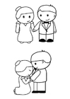 Coloriage la mariée et le marié
