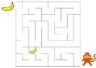 Image labyrinthe singe et banane