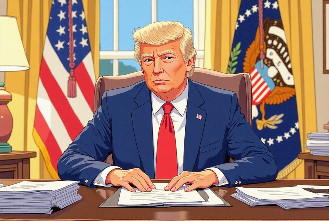 Le président Trump dans le bureau ovale