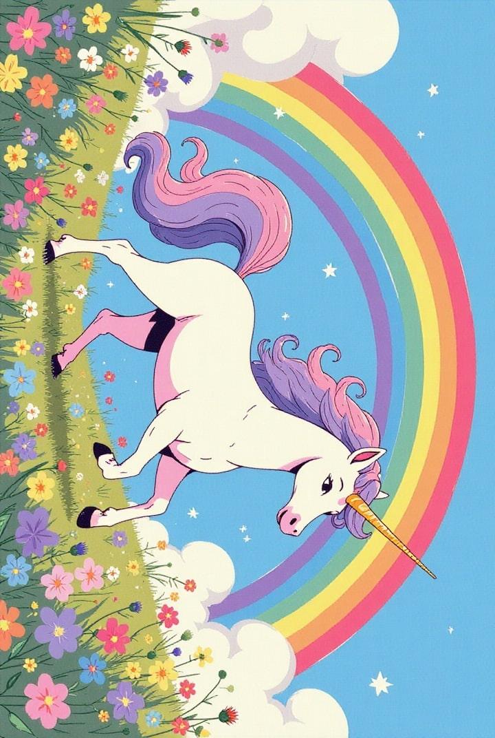 licorne Ã  l&#39;arc-en-ciel