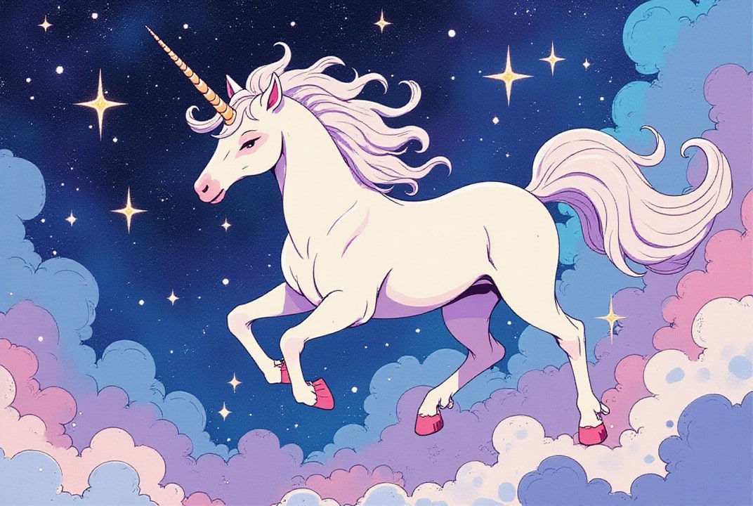 licorne dans la nuit