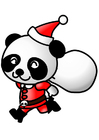 panda en costume de Noël