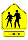 Images panneau de signalisation - école