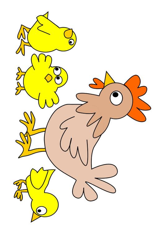 poule avec des poussins