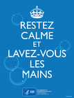 Image restez calme et lavez-vous les mains