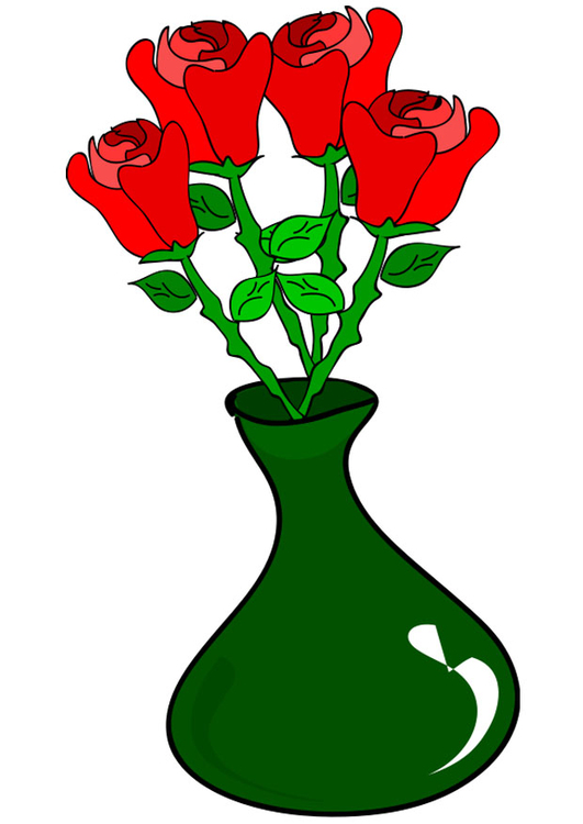 Image roses dans un vase Dessin 21259