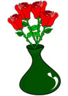 Images roses dans un vase