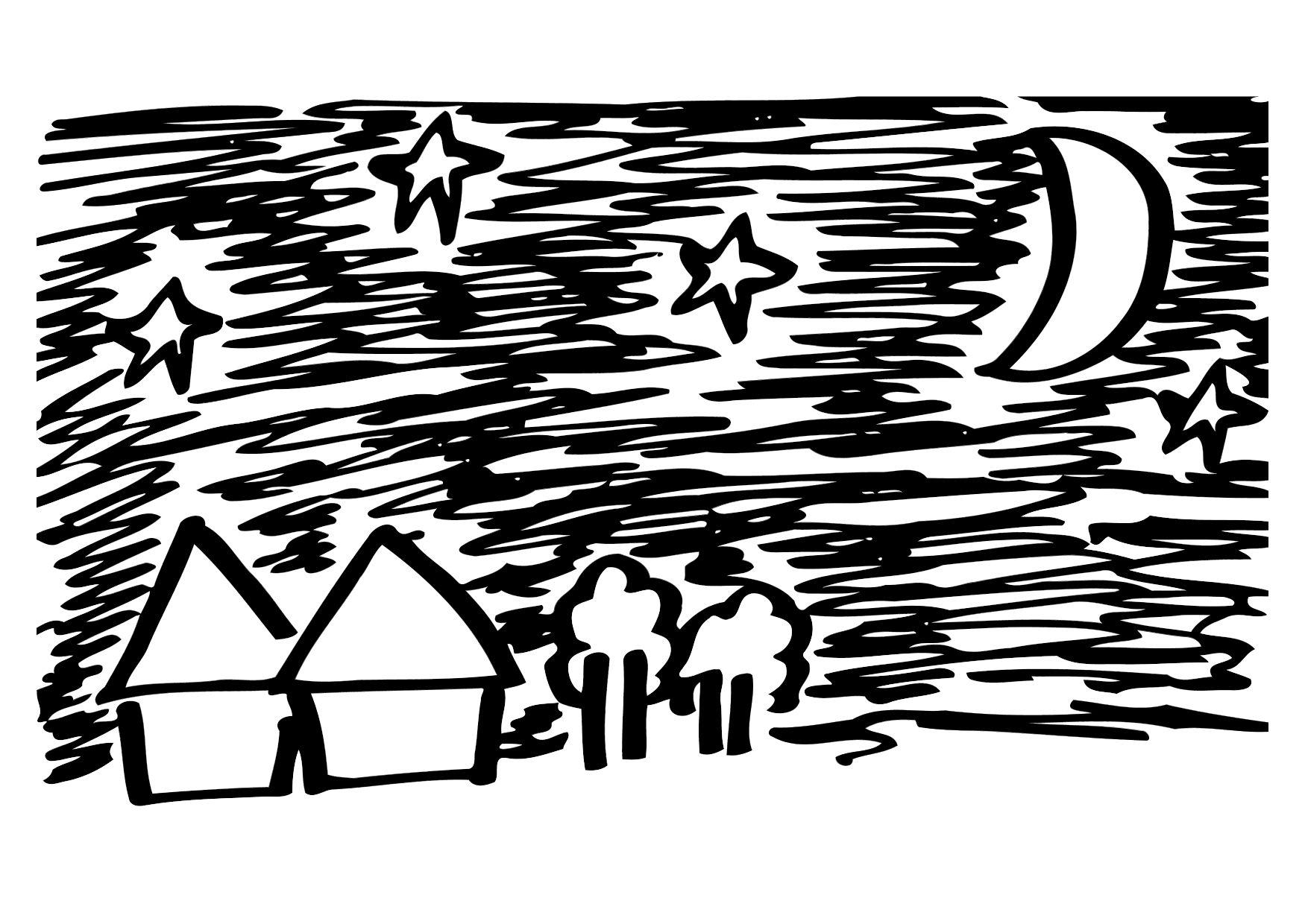 01 a. la nuit Coloriage 01 a. la nuit