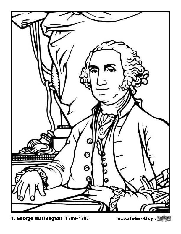 01 george washington Coloriage 01 george washington