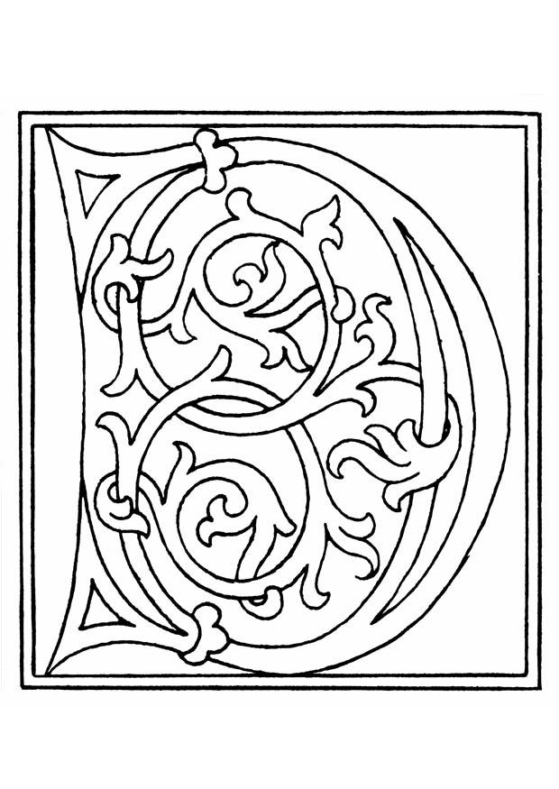 01a. alphabet d Coloriage 01a. alphabet d