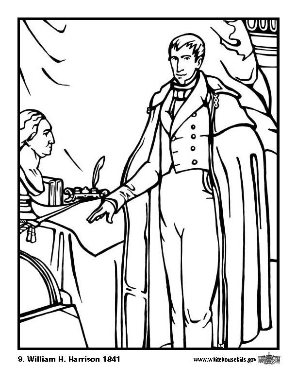 09 william h. harrison Coloriage 09 william h. harrison