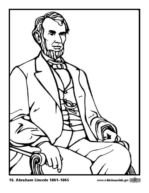 16 abraham lincoln Coloriage 16 abraham lincoln