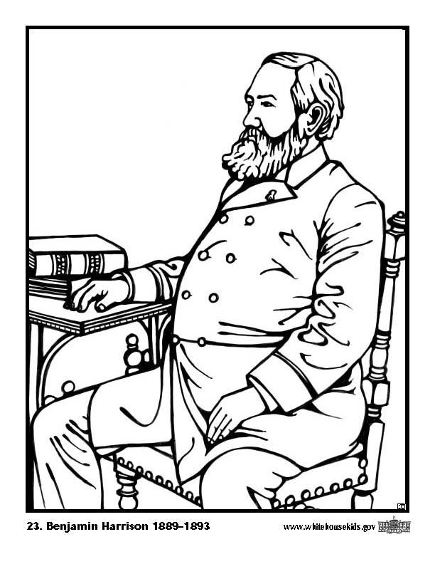 23 benjamin harrison Coloriage 23 benjamin harrison