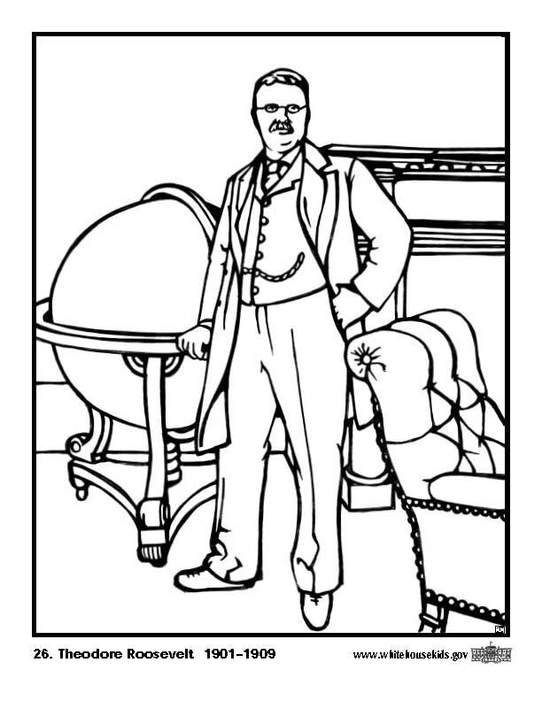 26 theodore roosevelt Coloriage 26 theodore roosevelt