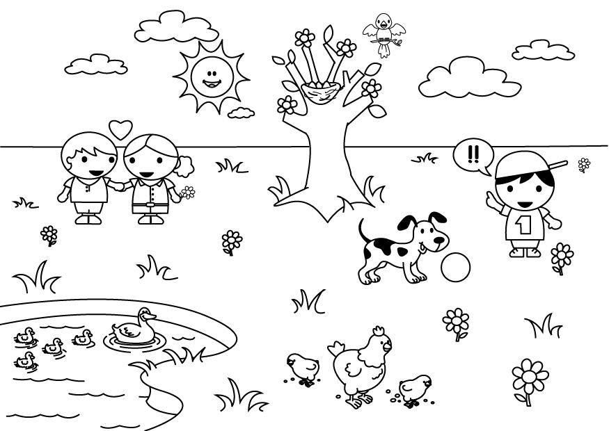 2b printemps Coloriage 2b printemps