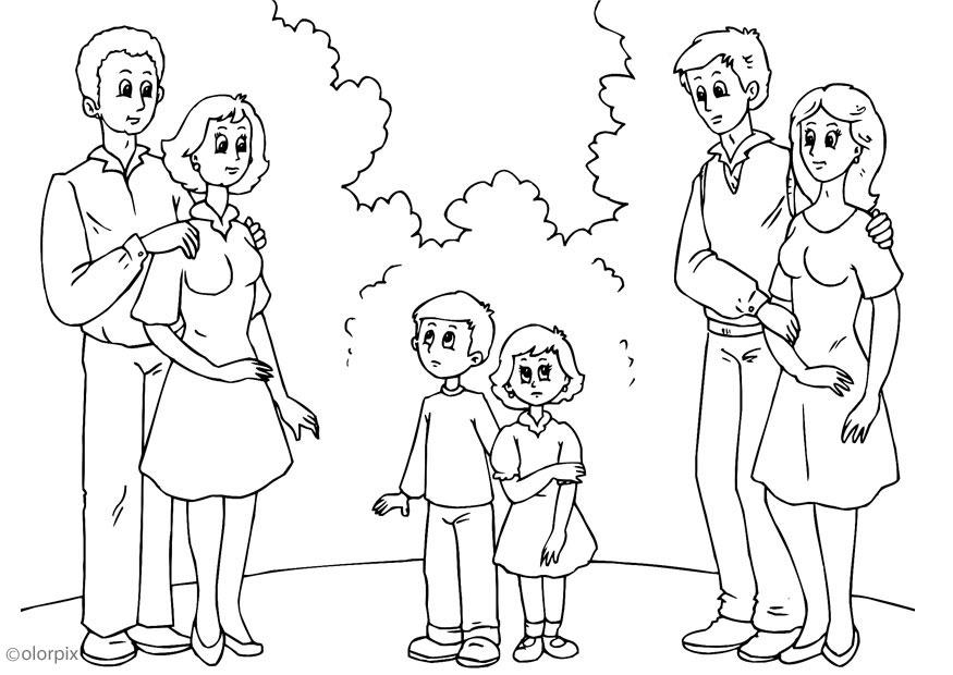 3. parents avec nouveau partenaire Coloriage 3. parents avec nouveau partenaire