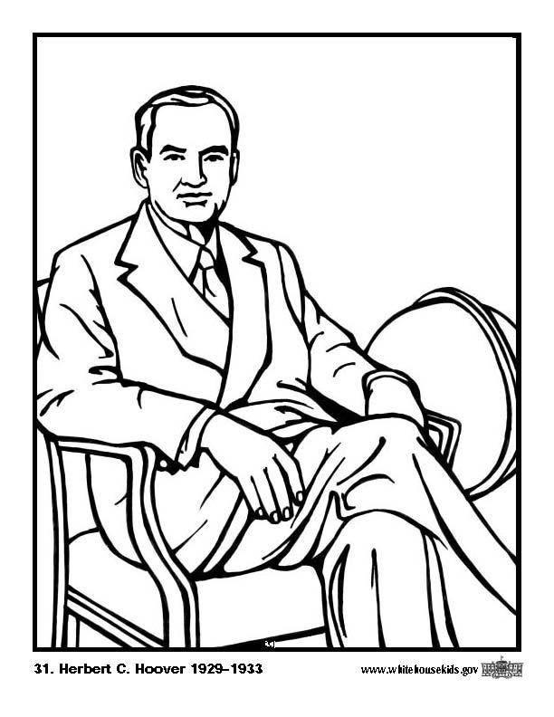 31 herbert c. hoover Coloriage 31 herbert c. hoover