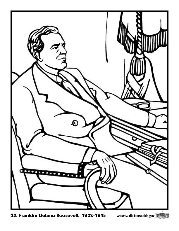 32 franklin delano roosevelt Coloriage 32 franklin delano roosevelt