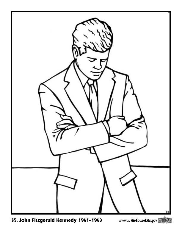 35 john fitzgerald kennedy Coloriage 35 john fitzgerald kennedy