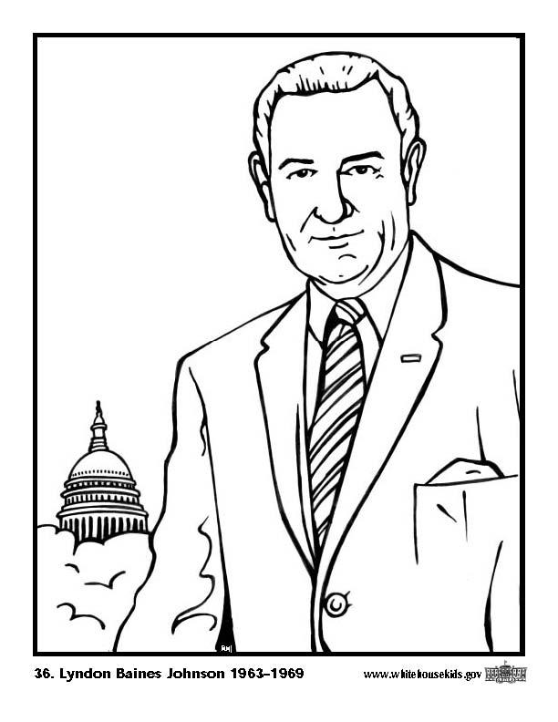 36 lyndon baines johnson Coloriage 36 lyndon baines johnson