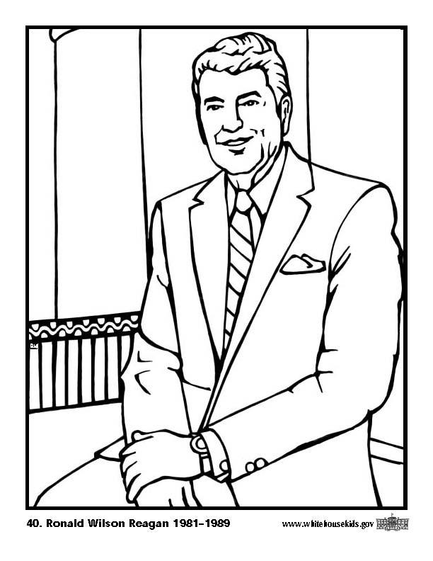 40 ronald wilson reagan Coloriage 40 ronald wilson reagan