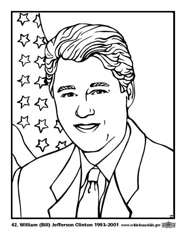 42 william (bill) jefferson clinton Coloriage 42 william (bill) jefferson clinton