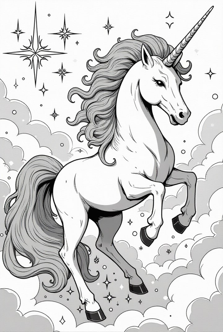 A©levage de licorne Coloriage A©levage de licorne