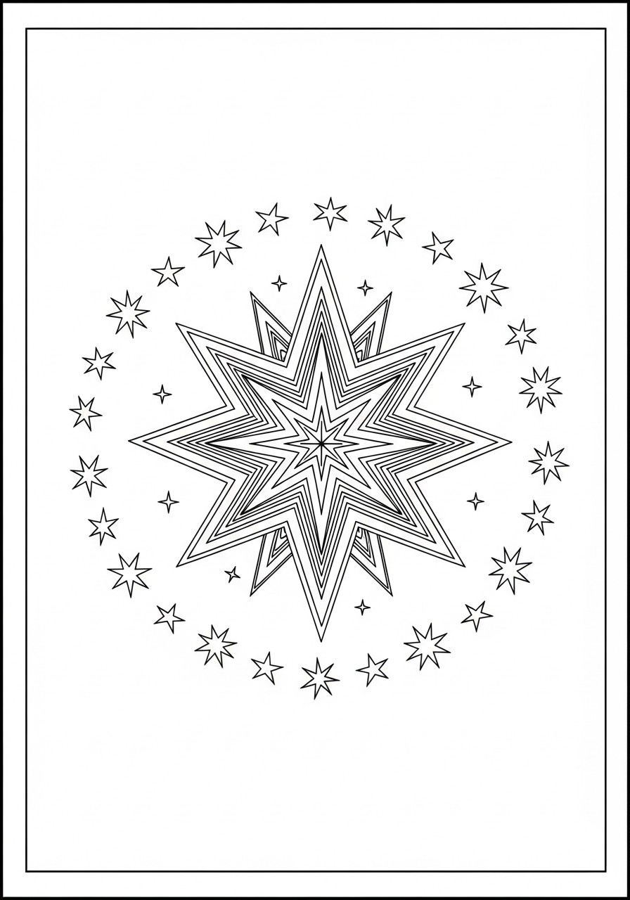 A©toile de noA«l avec de petites A©toiles Coloriage A©toile de noA«l avec de petites A©toiles