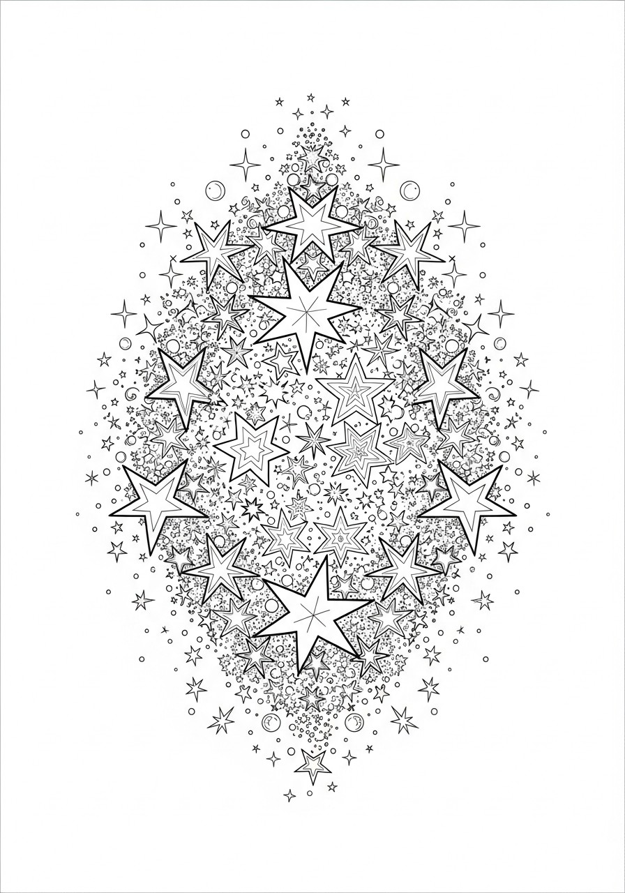 A©toiles scintillantes Coloriage A©toiles scintillantes