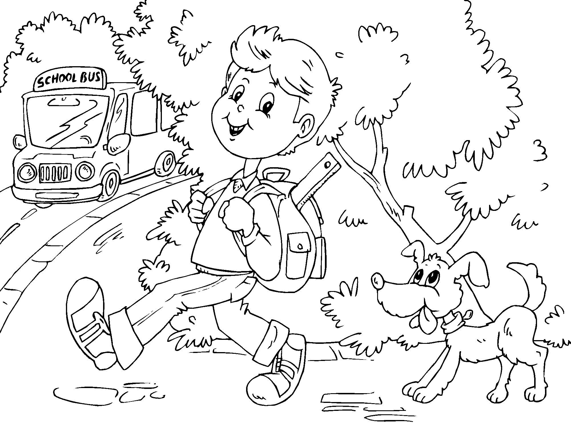 Coloriage A  lA©cole en car