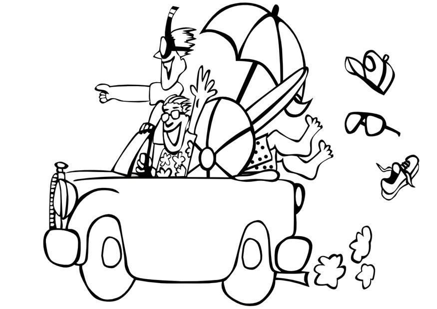 A la plage Coloriage A la plage