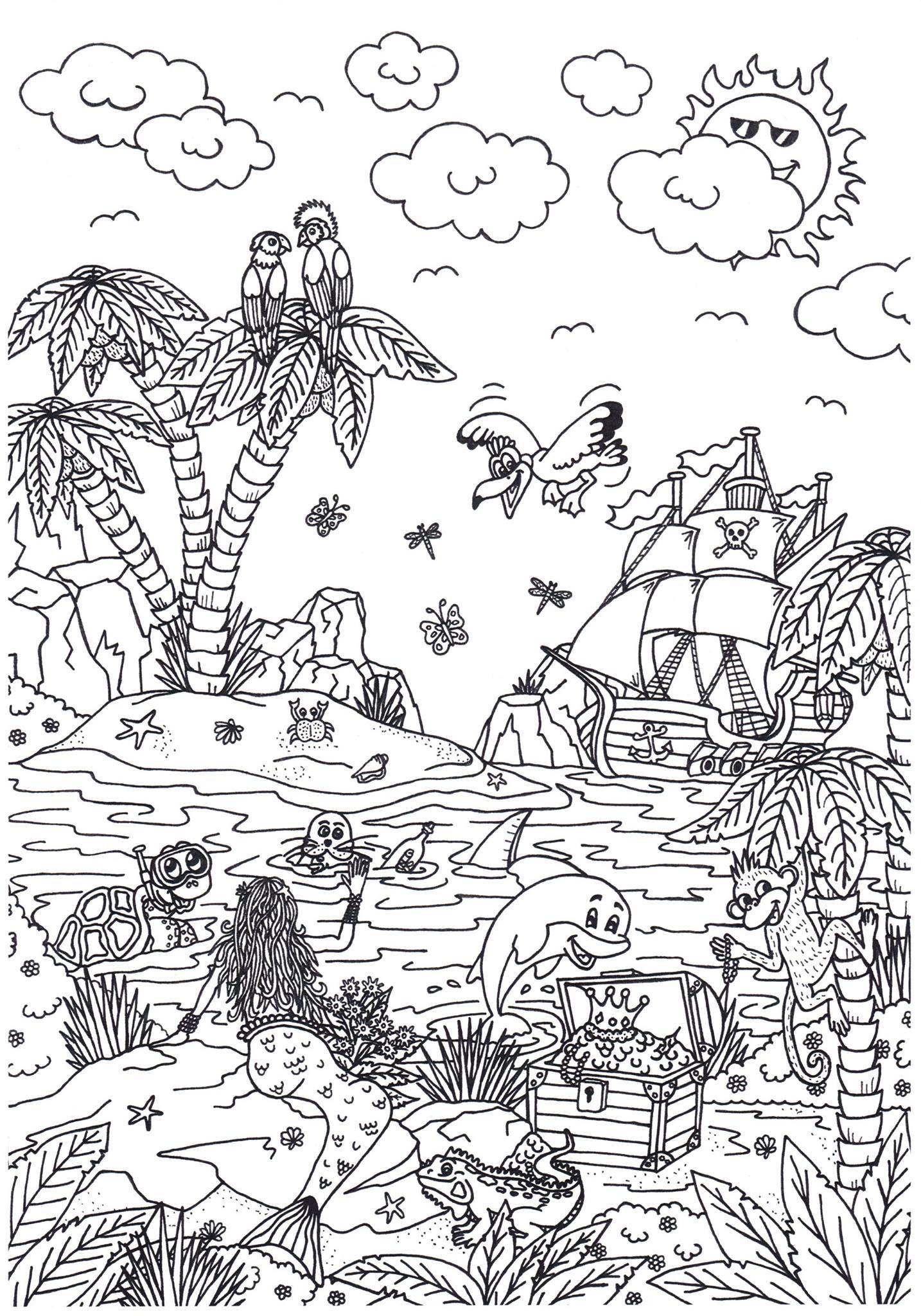 A®le de conte de fA©es Coloriage A®le de conte de fA©es