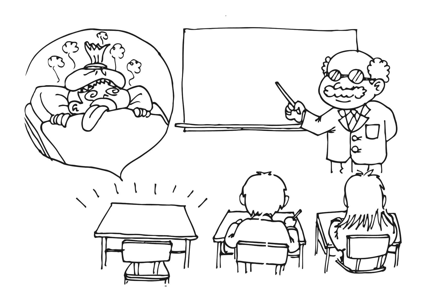 absent A cause de maladie Coloriage absent A cause de maladie