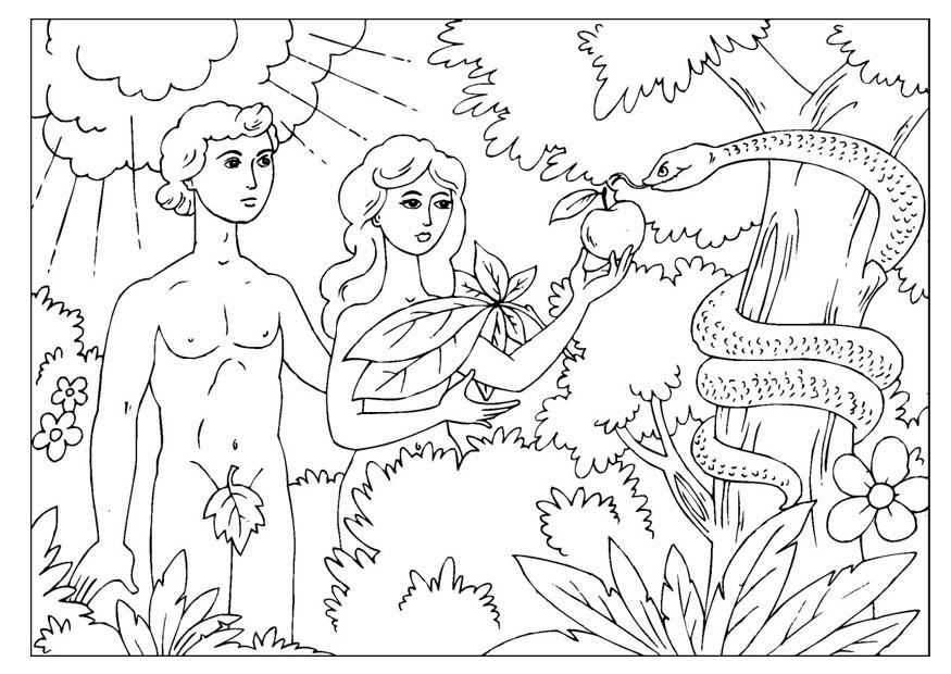 adal et eve Coloriage adal et eve