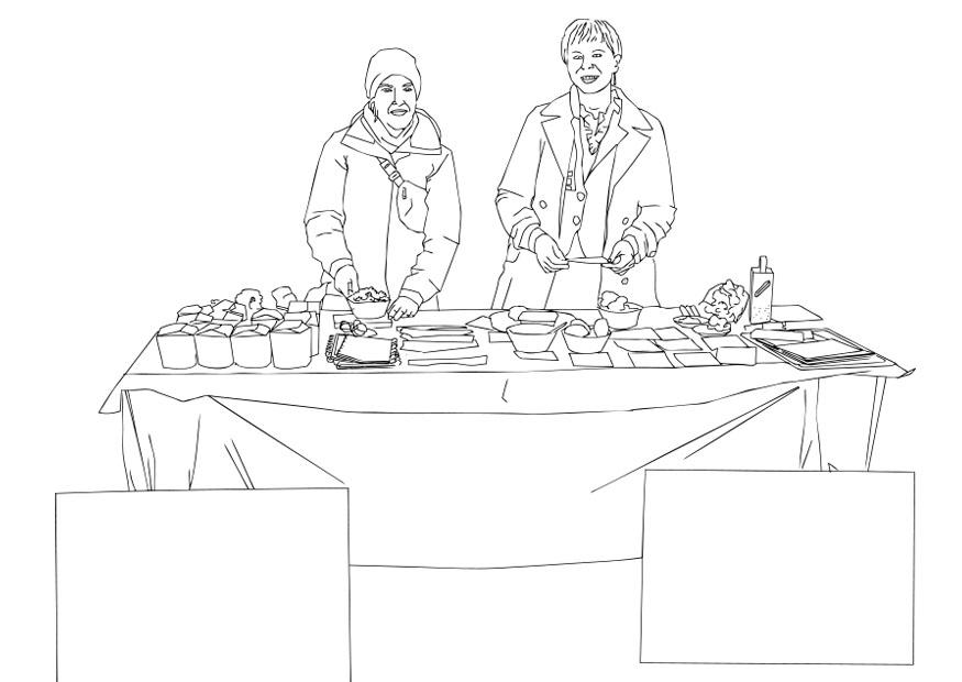 aide alimentaire Coloriage aide alimentaire