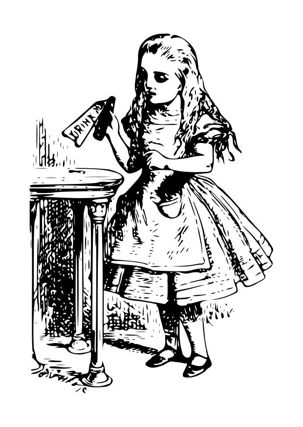 alice au pays des merveilles - buvez-moi Coloriage alice au pays des merveilles - buvez-moi