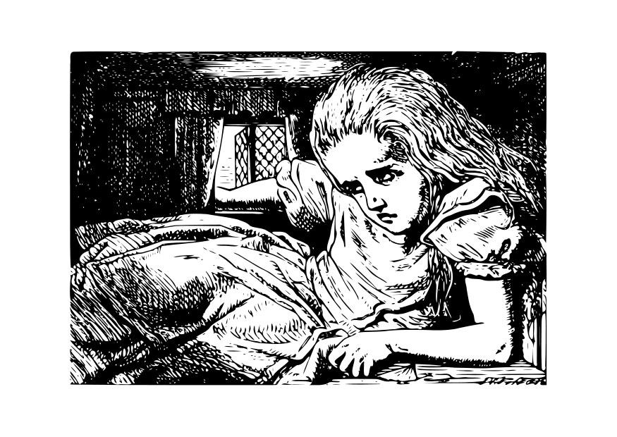 alice au pays des merveilles - dans le clapier Coloriage alice au pays des merveilles - dans le clapier