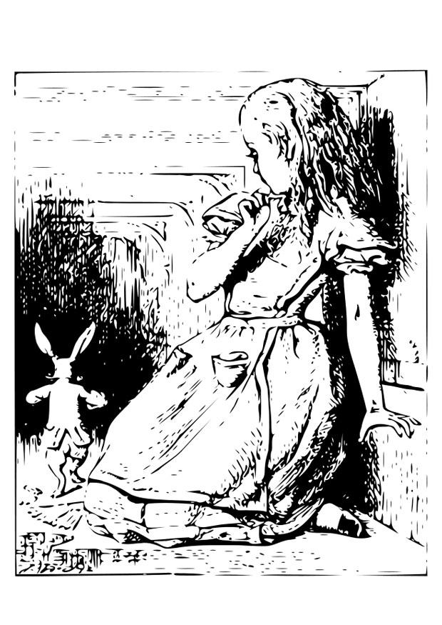 alice au pays des merveilles - dans le tunnel Coloriage alice au pays des merveilles - dans le tunnel